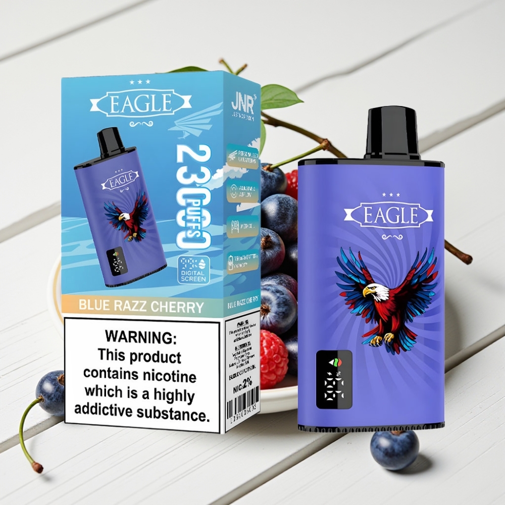 JNR EAGLE Smart 23000 Puffs Vienkartinis Veipas Mėlynoji vyšnia su ekranu, 25ml, 750mAh