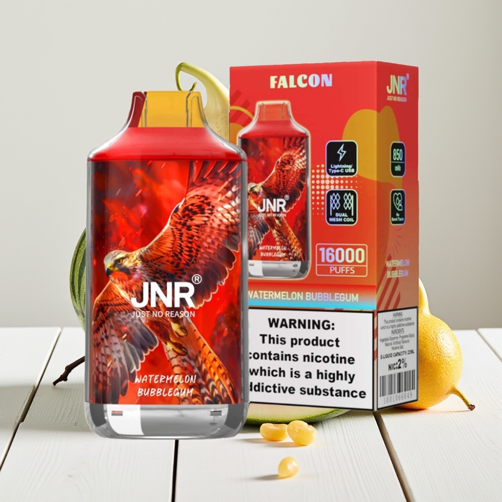 JNR Falcon 16000 Puffs Arbūzo Gumos, 850mAh, 22ml, Dviguba Tinklelinė Apvija