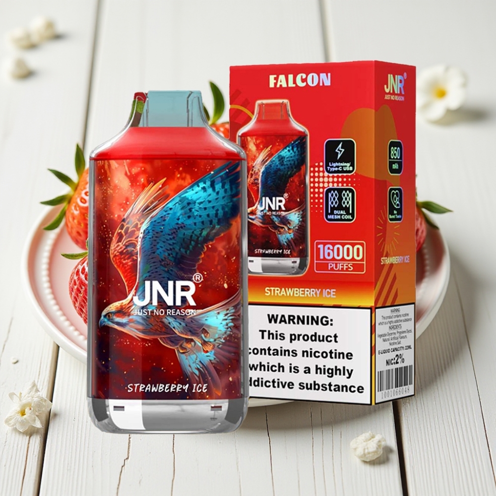JNR Falcon 16000 Puffs Braškės Ledas | 850mAh, 22ml, Type C