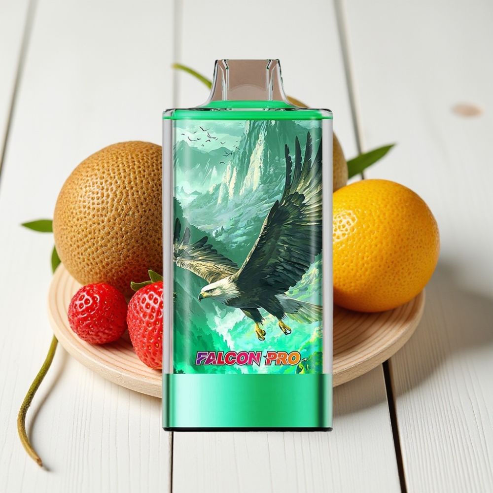 JNR Falcon Pro 28000 Dūminis Vapas Braškių-Kivių, 30ml, 28000 Traukimų, 5% Nikotino