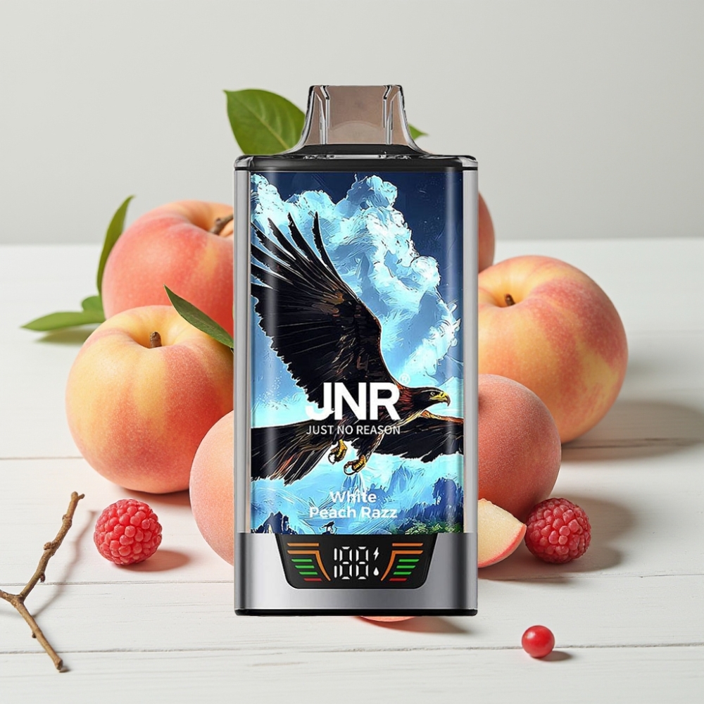 JNR Falcon Pro 28000 Vienkartinis Veipas Baltasis Persikas Razz 30ml 28000 Puffs 5% Nikotino Smart Display