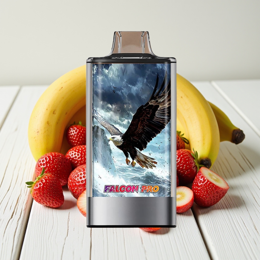 JNR Falcon Pro 28000 Vienkartinis Veipas Braškės-Bananai 30ml 950mAh 28000 Puffs 5% Nicotine