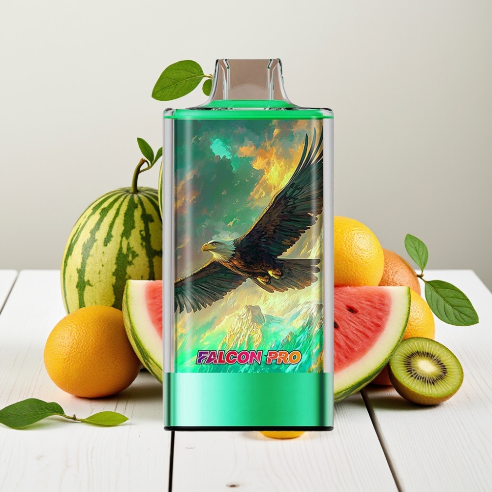 JNR Falcon Pro 28000 Vienkartinis Veipas - Kiwi Arbūzas Ledas, 30ml, 28000 Puffų, 5% Nikotino, USB Type-C