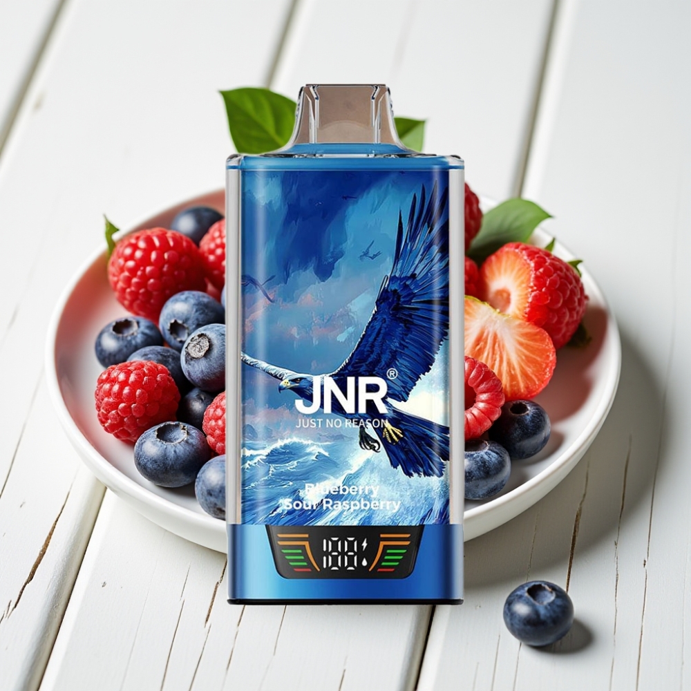 JNR Falcon Pro 28000 Vienkartinis Veipas Mėlynųjų Aviečių Ir Rūgščiųjų Aviečių, 30ml, 5% Nikotino, 950mAh