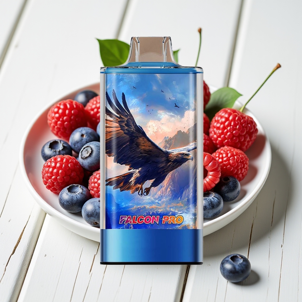 JNR Falcon Pro 28000 Vienkartinis Veipas Mėlynųjų Serbentų, Aviečių, Vyšnių - 30ml, 950mAh, 28000 Puffs, 5% Nikotino