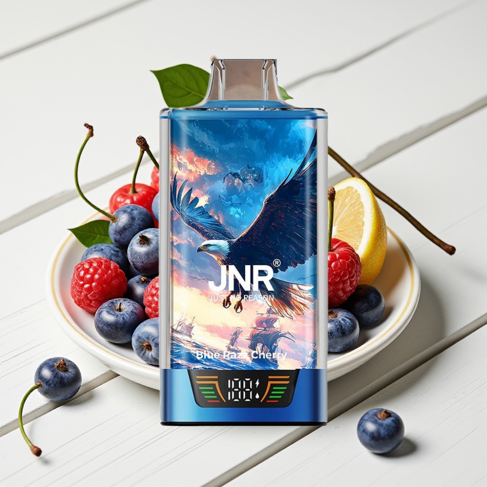 JNR Falcon Pro 28000 Vienkartinis Veipas Mėlynųjų Serbentų Vyšnių, 30ml, 950mAh, 28000 Puffų, 5% Nikotino