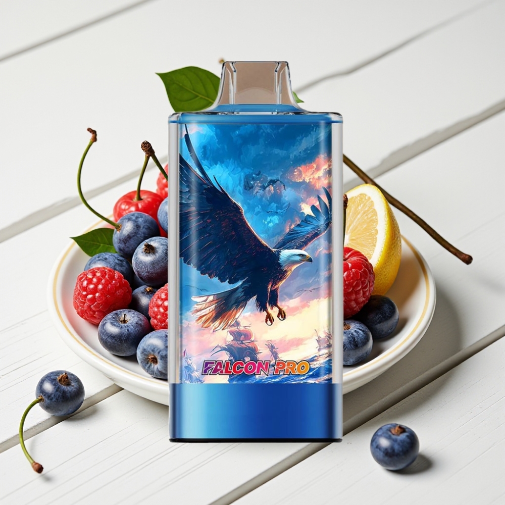 JNR Falcon Pro 28000 Vienkartinis Veipas Mėlynųjų Serbentų Vyšnių, 30ml, 950mAh, 28000 Puffų, 5% Nikotino