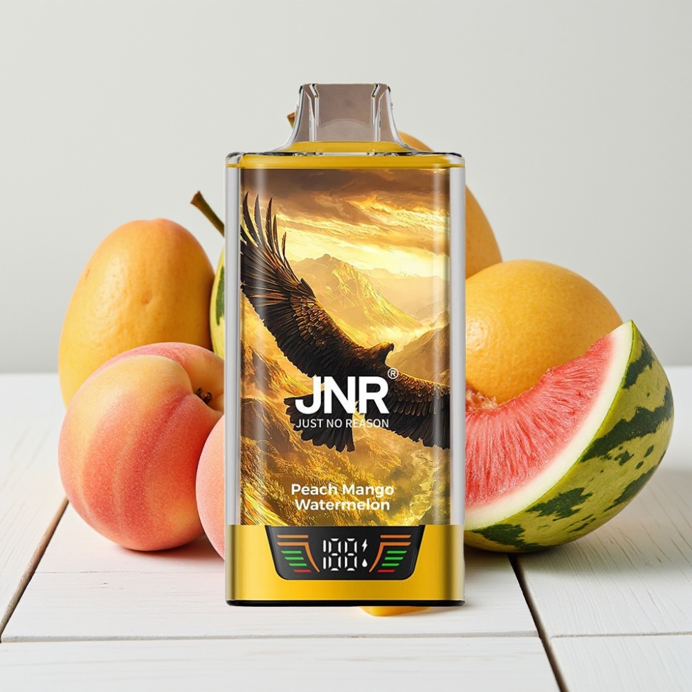 JNR Falcon Pro 28000 Vienkartinis Veipas Persikas Mango Arbūzas, 30ml, 28000 Puffs, 5% Nikotino