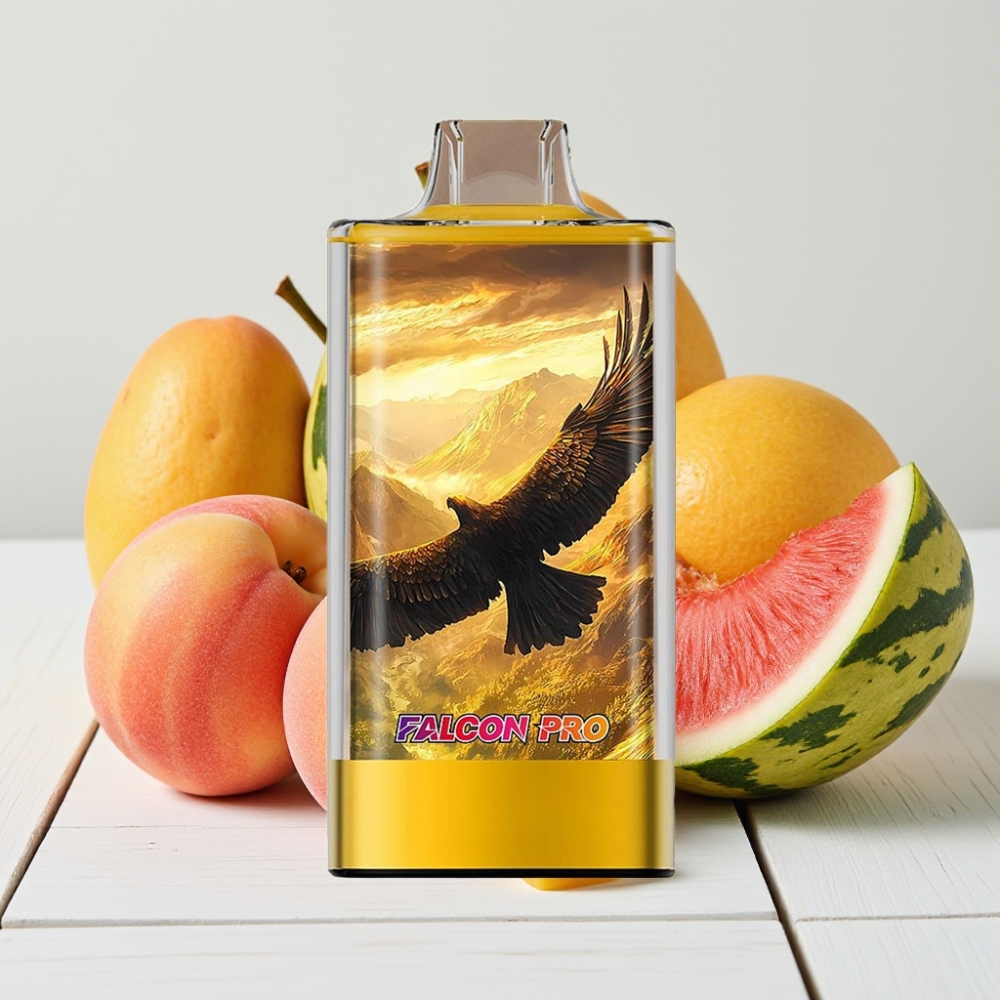 JNR Falcon Pro 28000 Vienkartinis Veipas Persikas Mango Arbūzas, 30ml, 28000 Puffs, 5% Nikotino