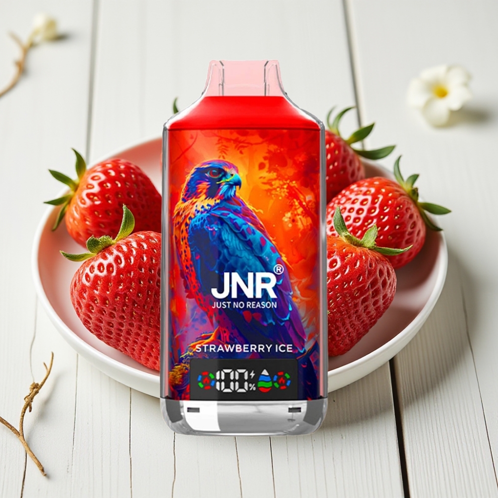 JNR Falcon X 18000 Puffs Vienkartinis Veipas Braškės ledas, 24ml, Dual Mesh Coil, Type-C