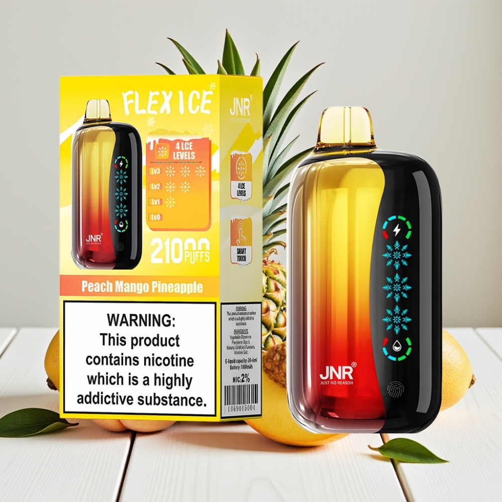 JNR Flex Ice 21000 Puffs Vienkartinis Veipas Persikas Mango Ananasas, 26ml, 1.2Ω, Type-C