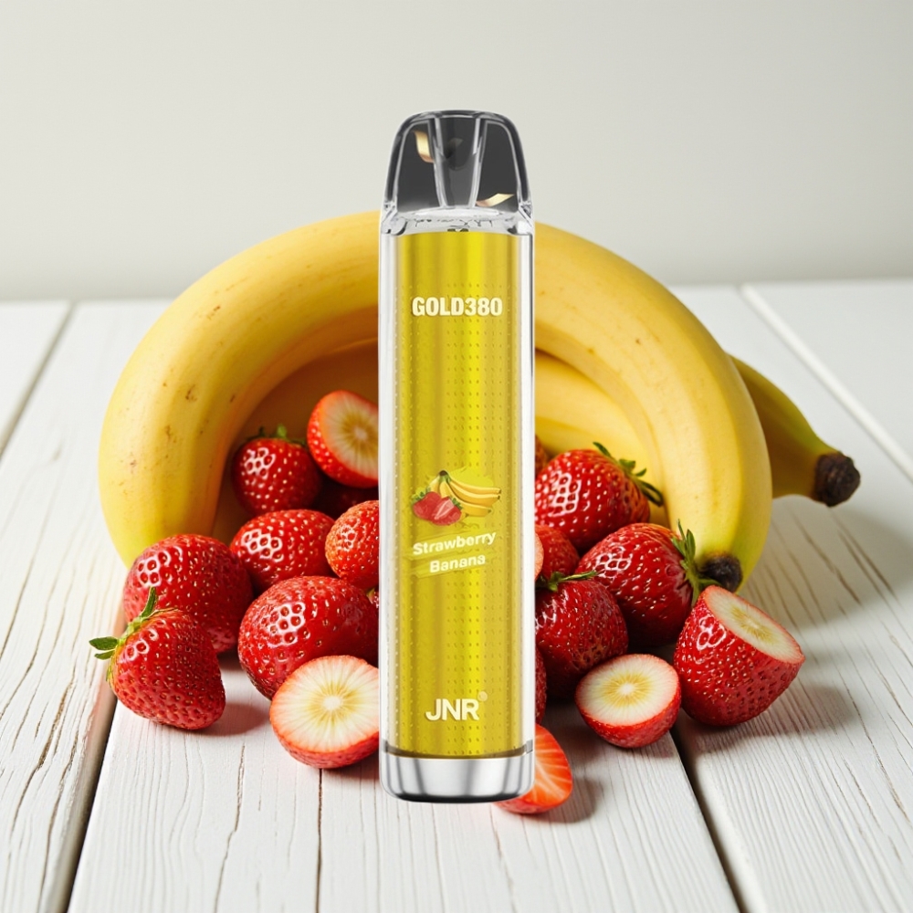 JNR Gold380 6000 Pūkų Vienkartinis Veipas Braškė Bananas 1500mAh 13ml 1.0ohm