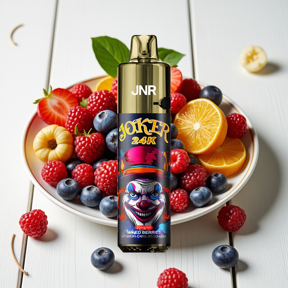JNR Joker 24K Pūsų Vienkartinis Veipas – Mišrios Uogos, 24000 Pūsų, 2% Nikotino, 800mAh