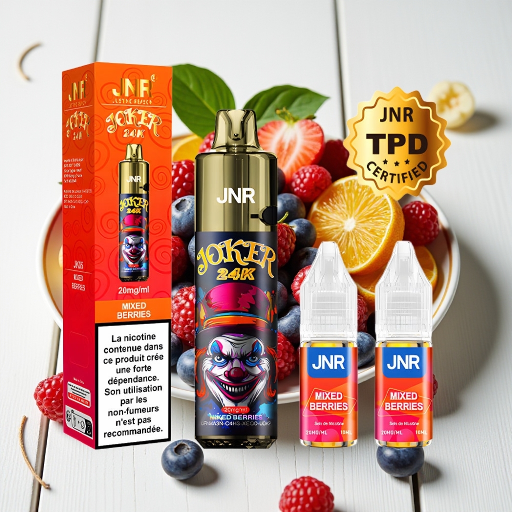 JNR Joker 24K Pūsų Vienkartinis Veipas – Mišrios Uogos, 24000 Pūsų, 2% Nikotino, 800mAh