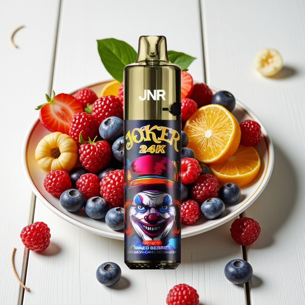 JNR Joker 24K Pūsų Vienkartinis Veipas – Mišrios Uogos, 24000 Pūsų, 2% Nikotino, 800mAh