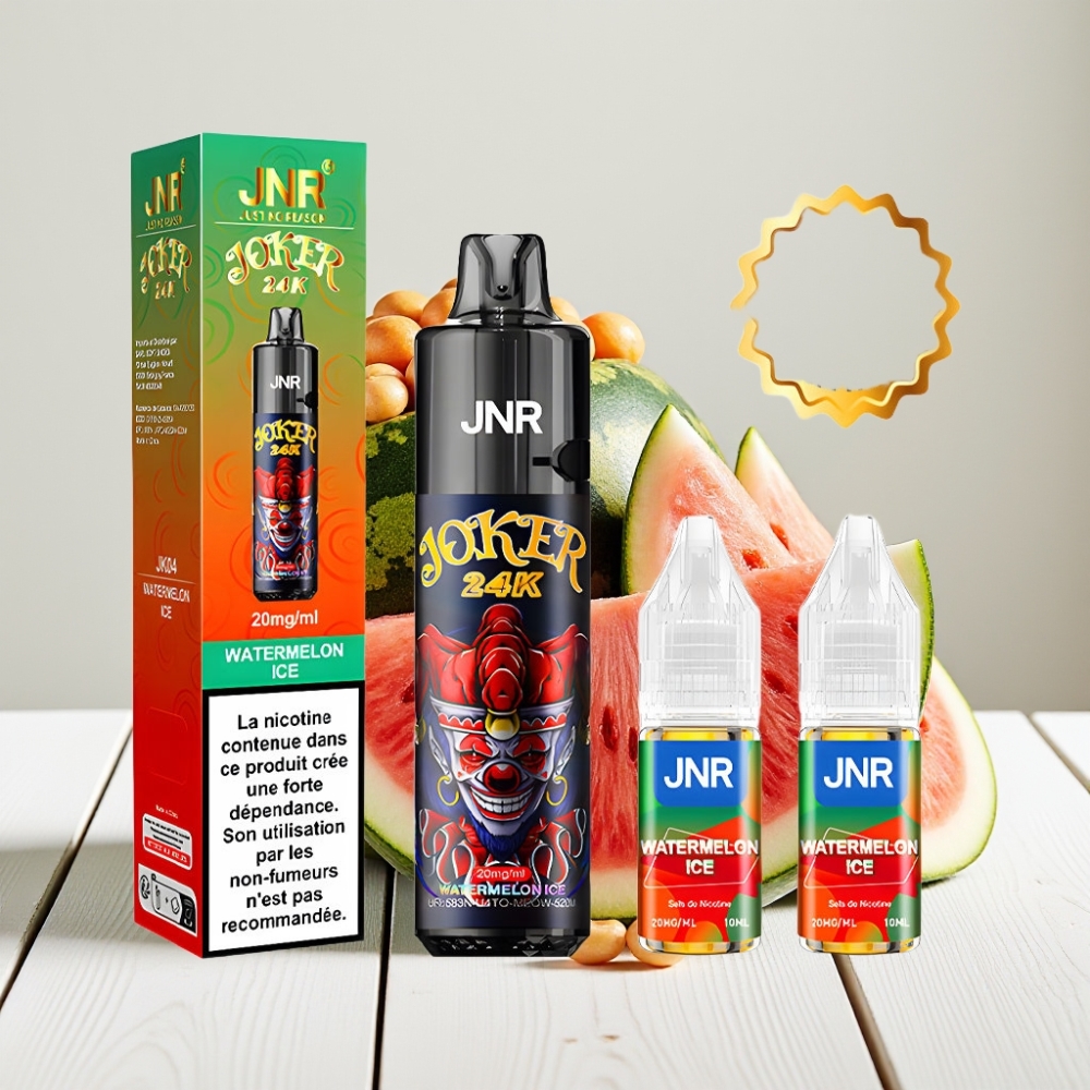 JNR Joker 24K Puffs Vienkartinis Veipas Arbūzas su Mėtute | 24000 Puffs, 800mAh, 2+10ml