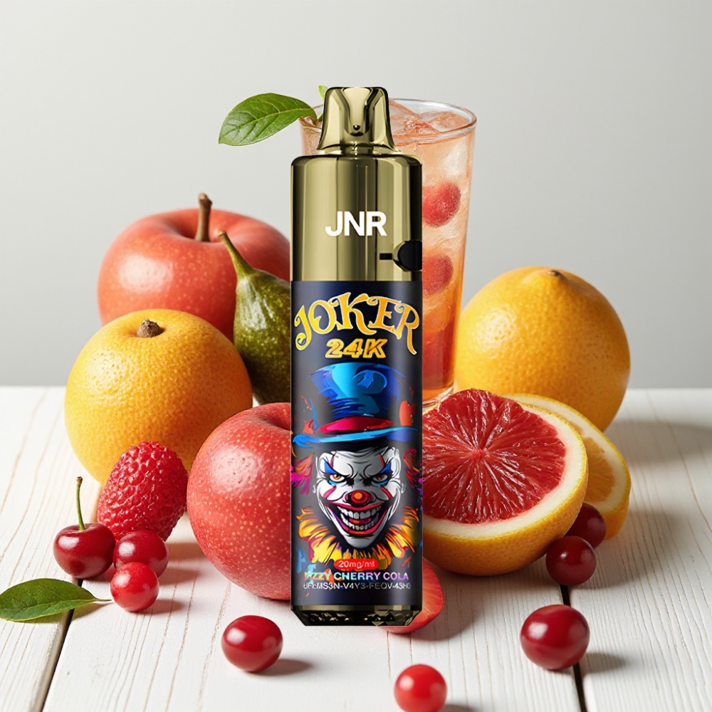 JNR Joker 24K Puffs Vienkartinis Veipas Gaziruota Vyšnių Kola, 2+10ml, 800mAh, 24000 Puffs