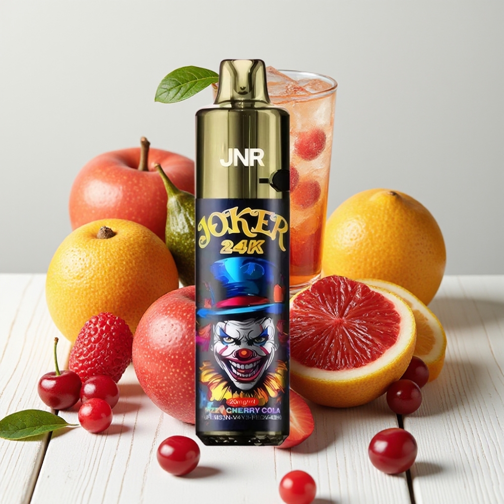JNR Joker 24K Puffs Vienkartinis Veipas Gaziruota Vyšnių Kola, 2+10ml, 800mAh, 24000 Puffs