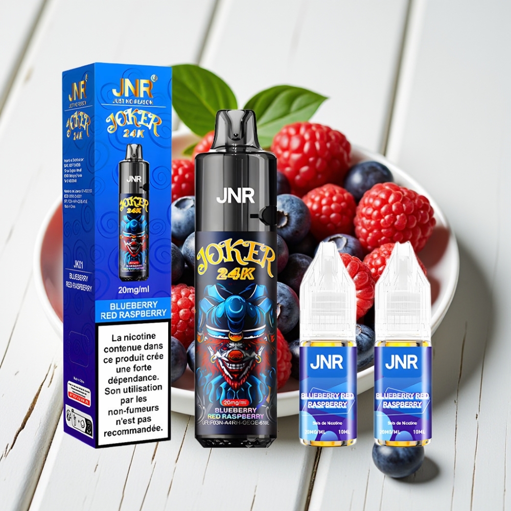 JNR Joker 24K Puffs Vienkartinis Veipas Mėlynės Raudonosios Avietės | 24000 Puffs, 2% Nikotino, 800mAh