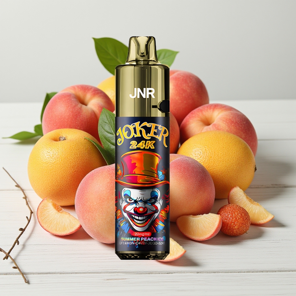 JNR Joker 24K Puffs Vienkartinis Veipas Vasara Persikas Ledas | 800mAh, 2+10ml, Type-C