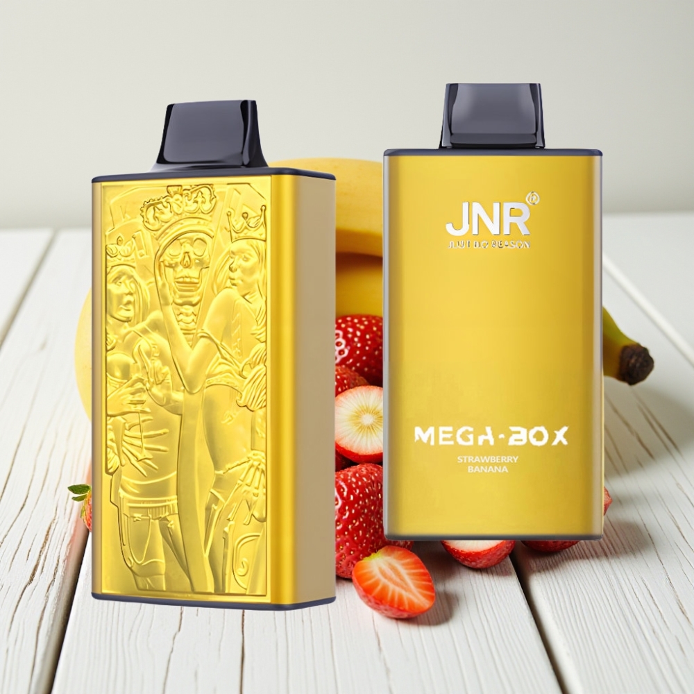 JNR Mega Box 25000 Pūkų Vienkartinis Veipas Braškė-Bananas, 30ml, 850mAh, Type-C