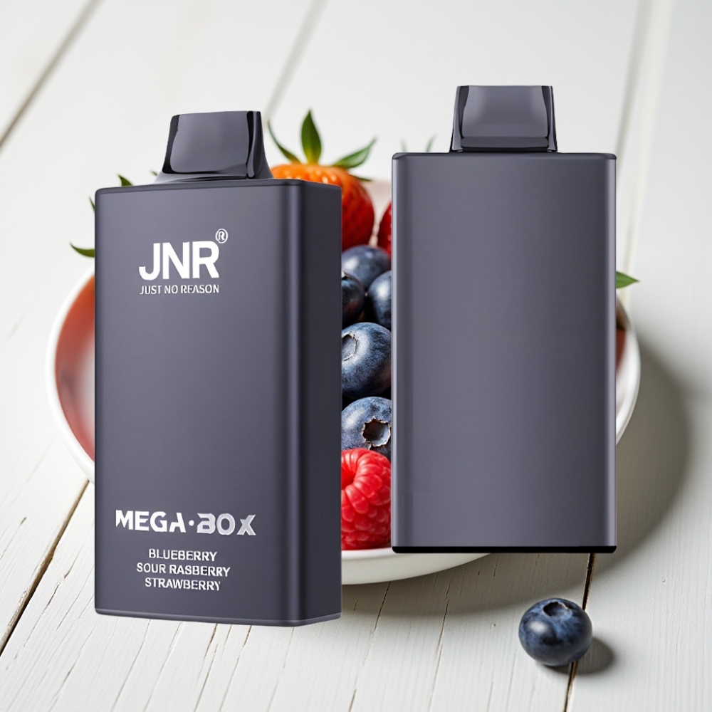 JNR Mega Box 25000 Pūkų Vienkartinis Veipas Mėlynė Rūgščio Avietė Braškė, 30ml, 850mAh