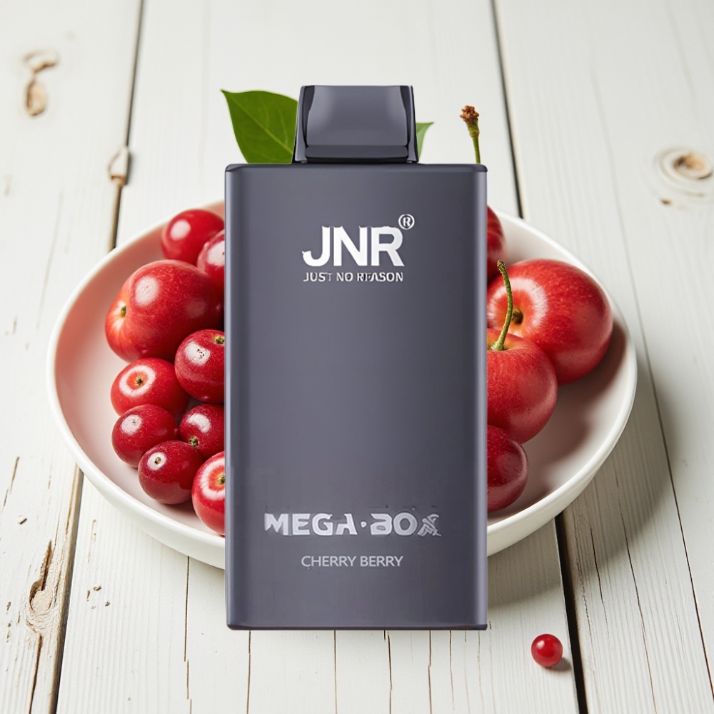 JNR Mega Box 25000 Pūkų Vienkartinis Veipas Vyšnių Uogų, 30ml, 850mAh, Dual Mesh