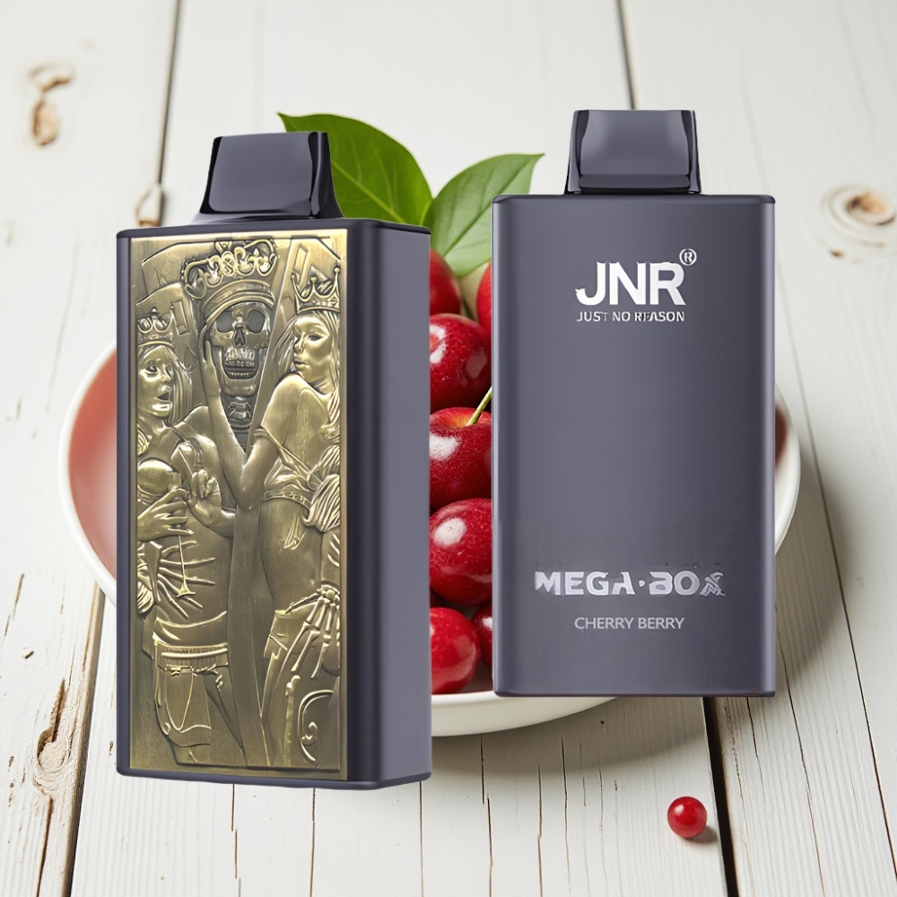 JNR Mega Box 25000 Pūkų Vienkartinis Veipas Vyšnių Uogų, 30ml, 850mAh, Dual Mesh