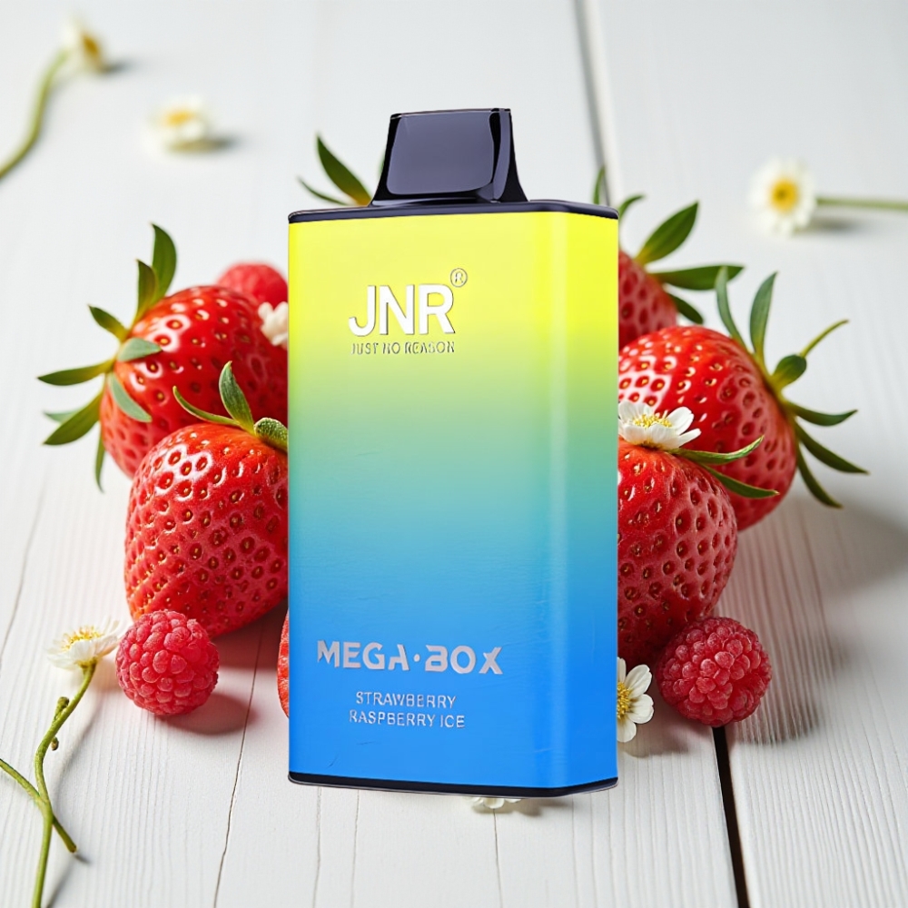 JNR Mega Box 25000 Pūkšt. Vienkartinis Veipas Braškės Avietės Ledas, 30ml, 850mAh, Type-C