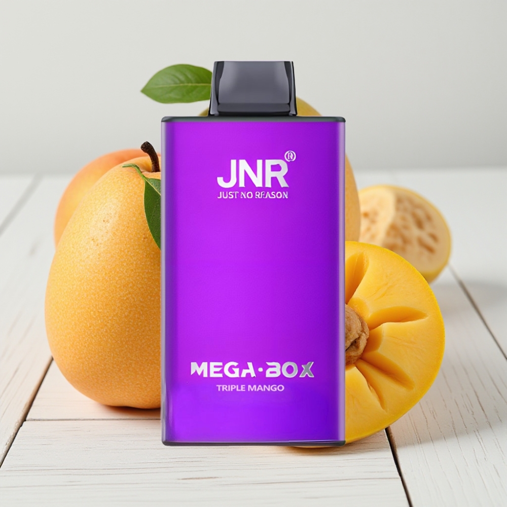 JNR Mega Box 25000 Pruokai, 30ml, 850mAh, Trigubas Mango