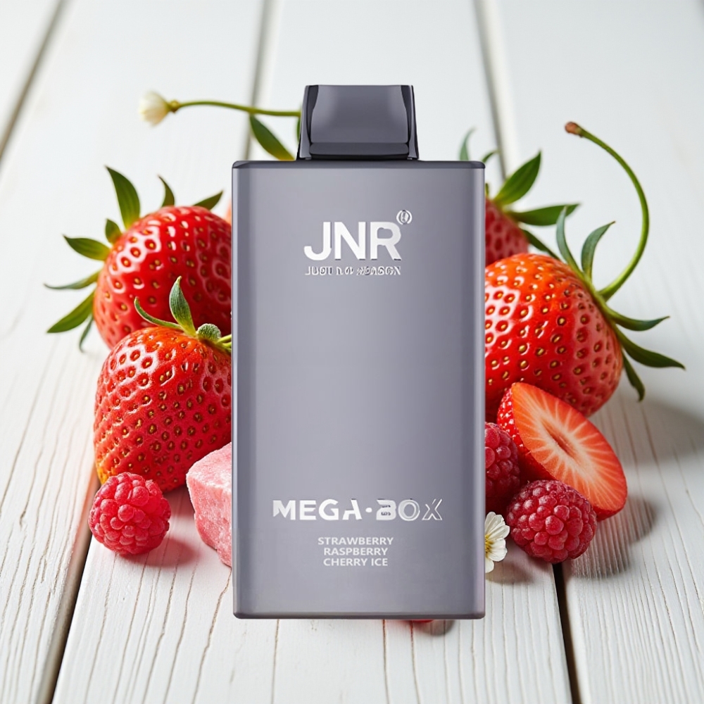JNR Mega Box 25000 Puffs Vienkartinis Veipas Braškės Avietės Vyšnios Ledas, 30ml, 850mAh, Type-C