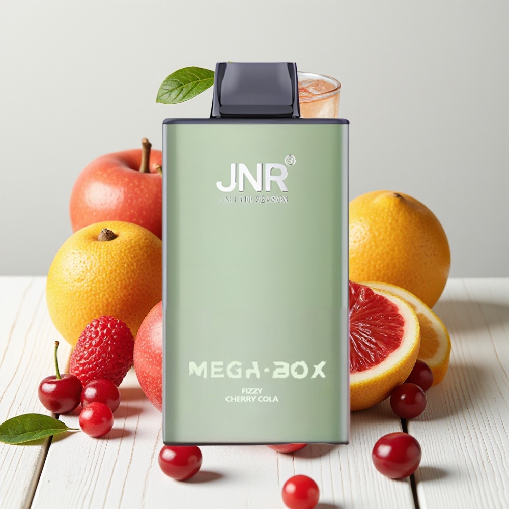 JNR Mega Box 25000 Puffs Vienkartinis Veipas Gaziruota Vyšnių Kola – 30ml, 850mAh, Type-C