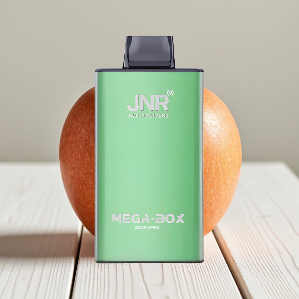 JNR Mega Box 25000 Puffs Vienkartinis Veipas Rūgščiai Obuolių, 30ml, 850mAh, Dual Mesh