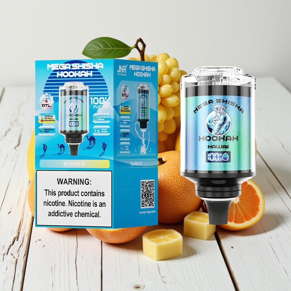 JNR Mega Shisha Hookah 100K Darbalaukinis Derinamasis Oro Srautas 2200mAh, Havajų
