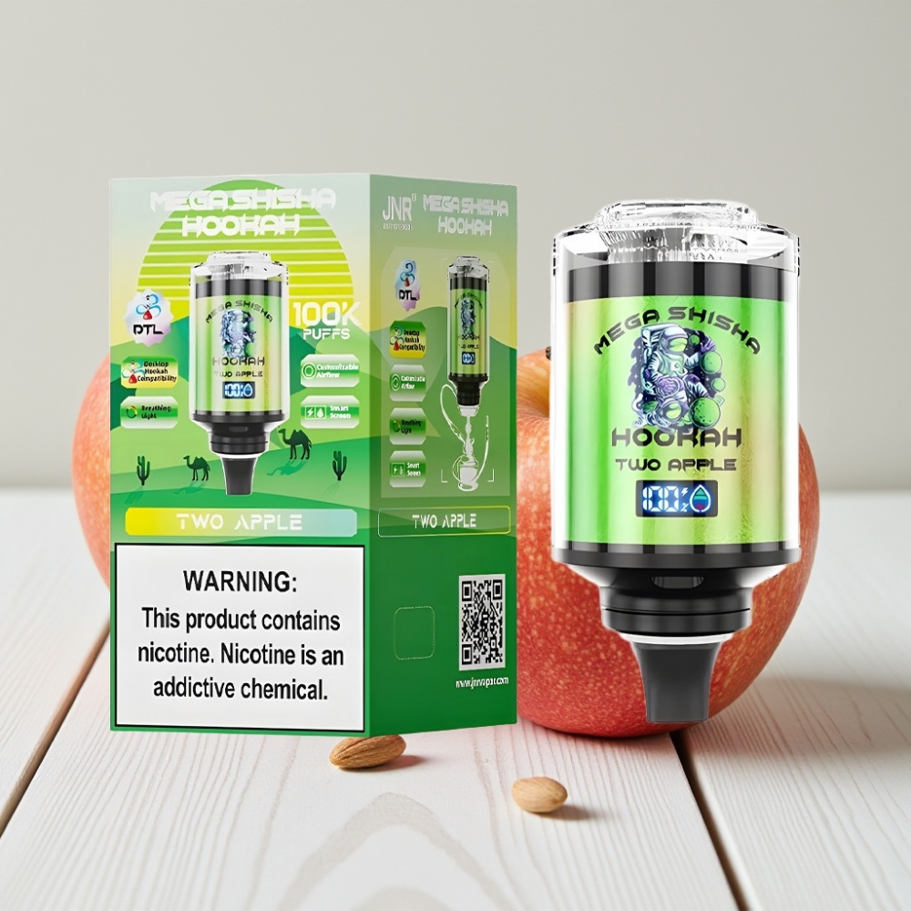 JNR Mega Shisha Hookah 100K Darbalaukinis Derinimas | 100K puffų, 60ml, 2200mAh, Type-C, Dvi Obolės