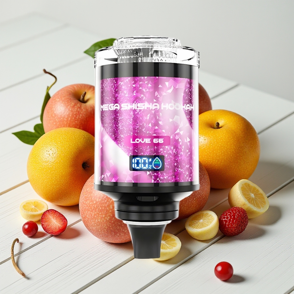 JNR Mega Shisha Hookah 100K Stalinamas Stolinis (Meilė 66, 60ml, 2200mAh, 2% nikotino)