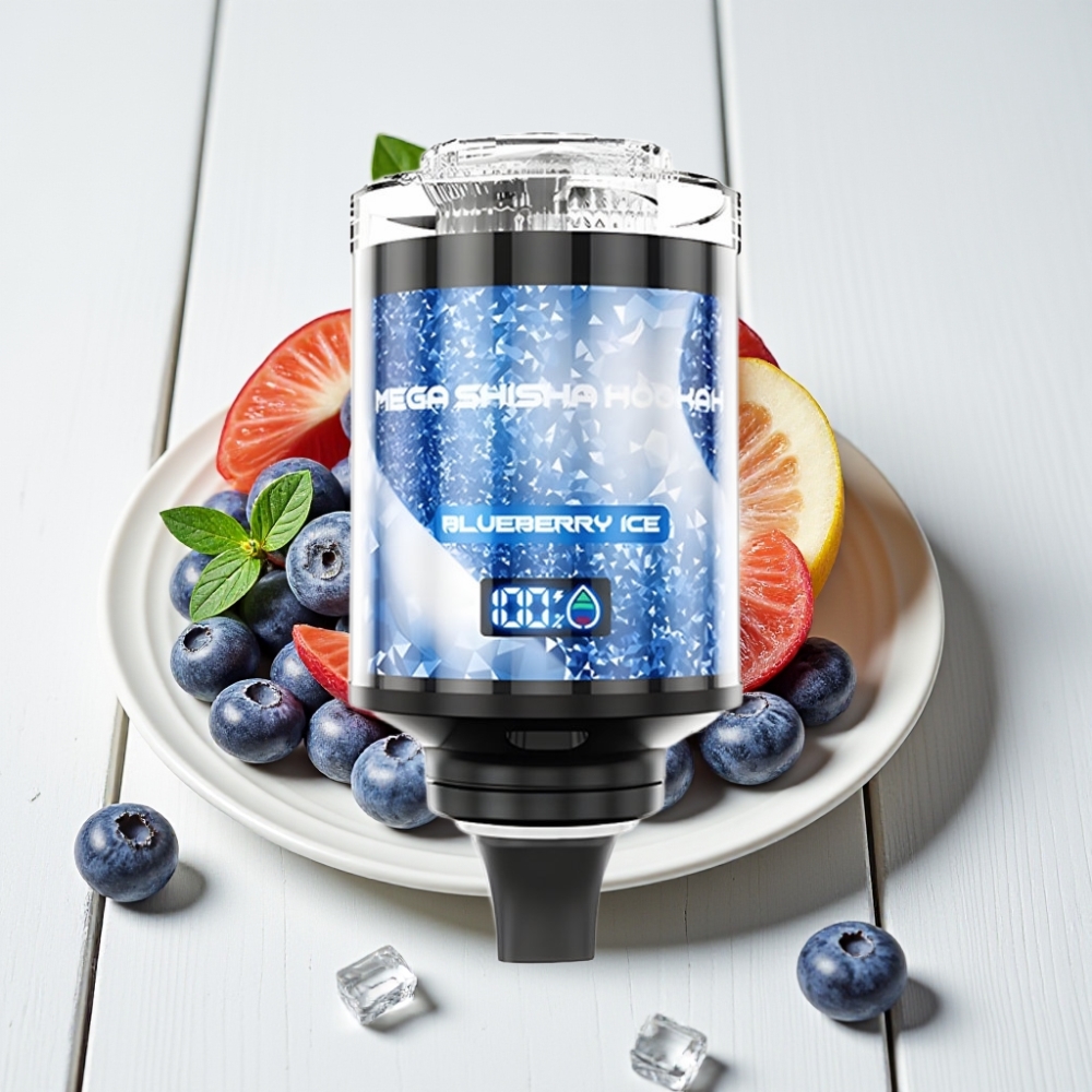 JNR Mega Shisha Hookah 100K Stalinio Kompiuterio Blueberry Ice | 100K pūkų, 60ml, 2200mAh