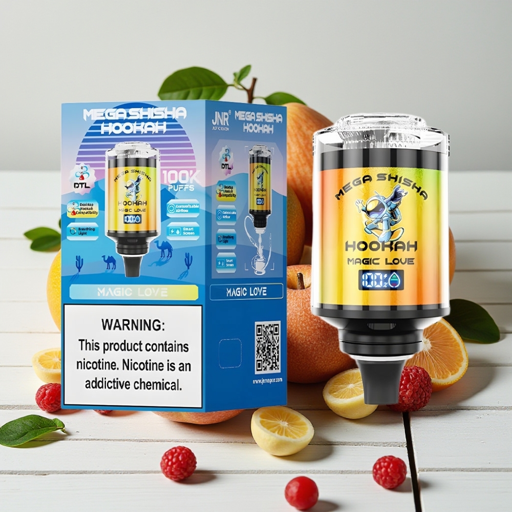 JNR Mega Shisha Hookah 100K Stalinio Kompiuterio Sugedžiavimas, 100K Puff, 60ml, 2200mAh, Mágija Meilė