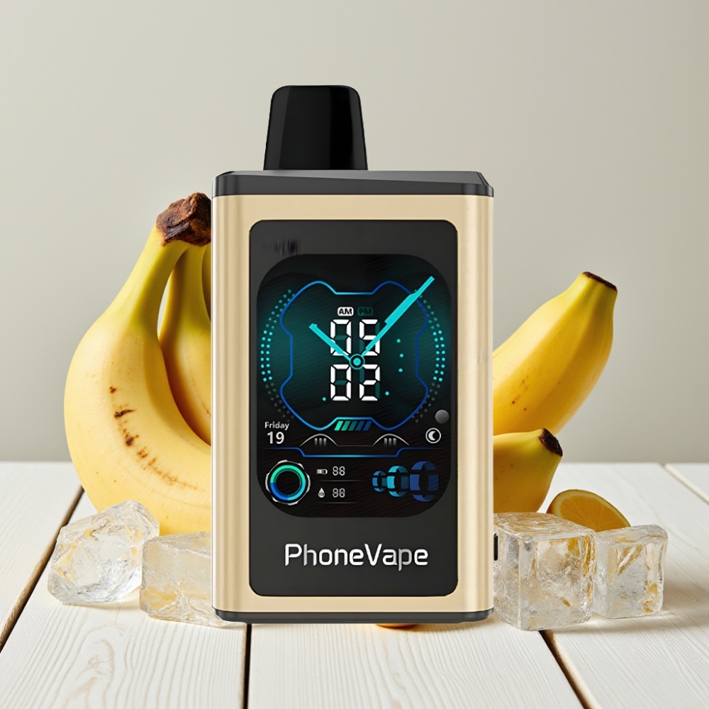 JNR PhoneVape 30000 užsikandimų Vienkartinis Veipas Bananinė Šalta, 850mAh, Turbo Režimas, Oro Srautas