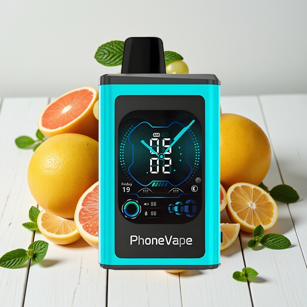 JNR PhoneVape 30000 užsukimų Vienkartinis Veipas Majaus Mėta, 850mAh, Tipo-C, Turbo Režimas
