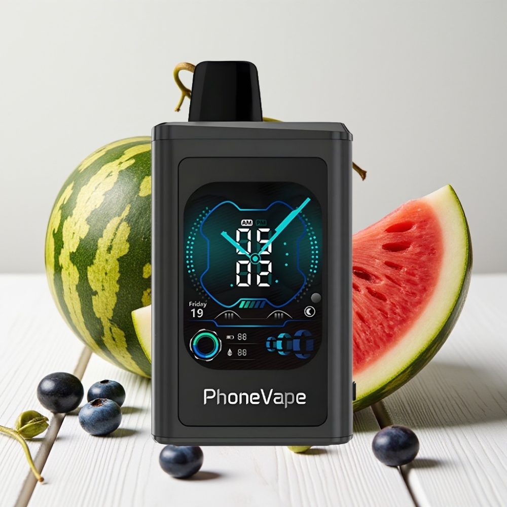JNR PhoneVape 30000 užtaisų Vienkartinis Veipas Mėlynųjų arbūzų skonis, 850mAh, Type-C, Turbo Režimas