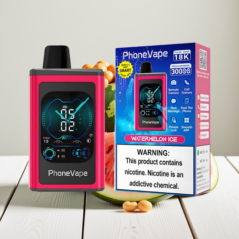 JNR PhoneVape 30000 užtaisų vienkartinis veipas Arbūzas su mentoliu, 850mAh, Turbo, Oro srautas