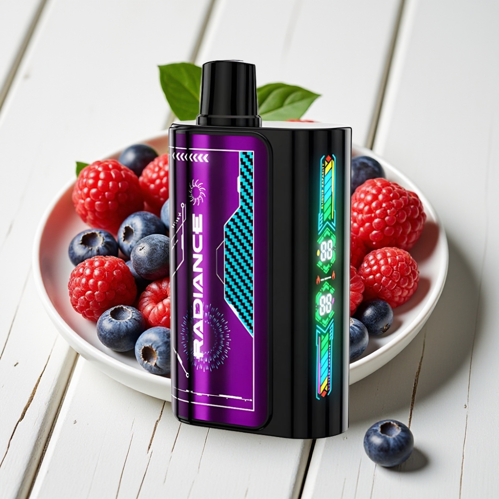 JNR Radiance 31000 Pūkų Vienkartinis Veipas MĖLYNĖ AGUONĖ ŠLYKŠTUSI AVIETĖ, 28ml, 950mAh