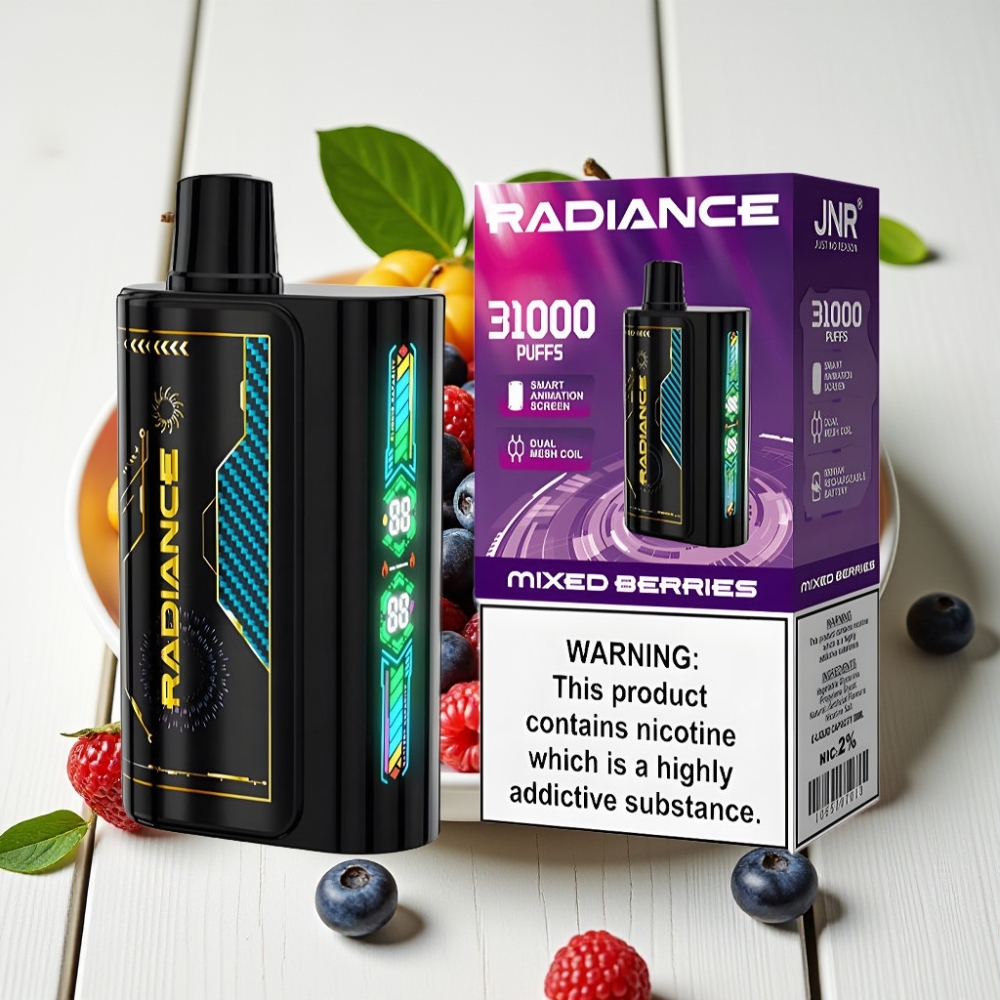 JNR Radiance 31000 Pūkų Vienkartinis Veipas MĖLYNĖS UOGOS, 28ml, 950 mAh, Type-C