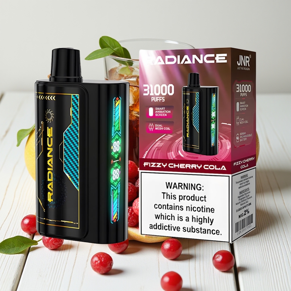 JNR Radiance 31000 Puffs Vienkartinis Veipas GAZIRUOTA VYŠNIŲ KOLA | 28ml, 950mAh, Type-C