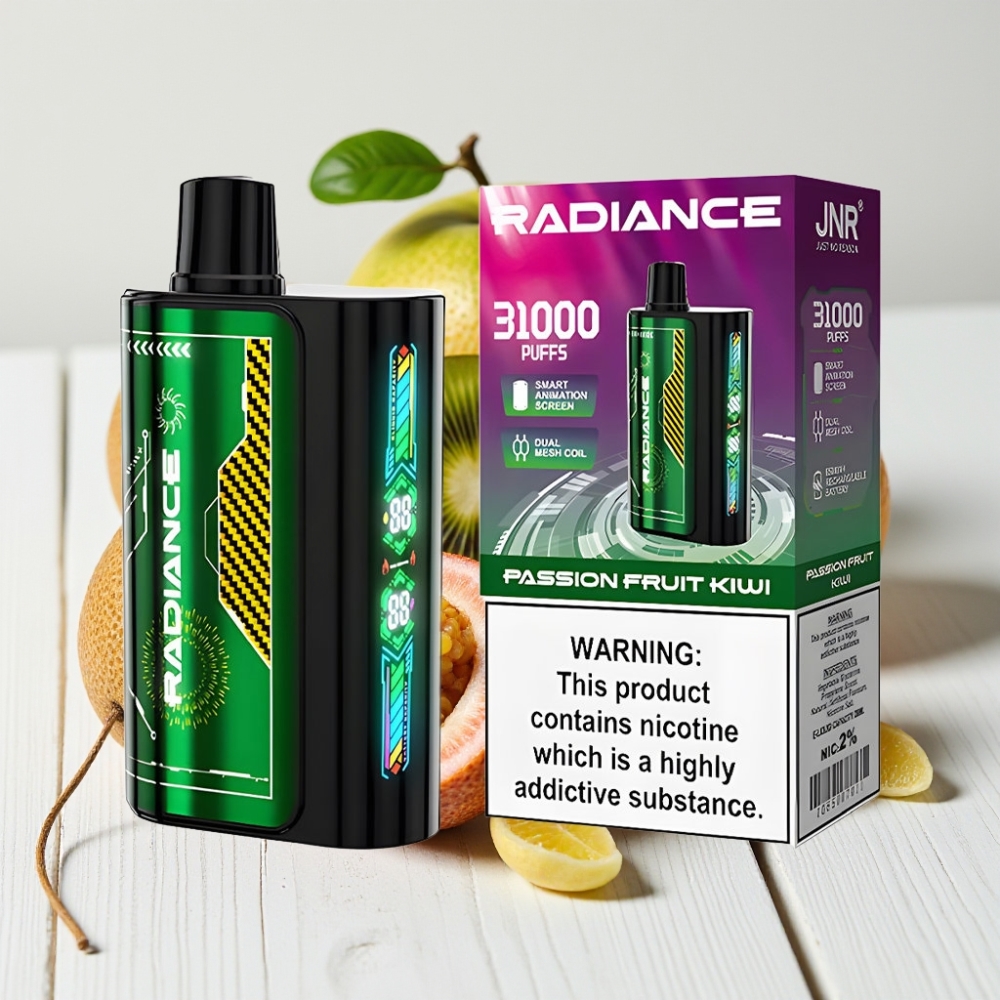 JNR Radiance 31000 Puffs Vienkartinis Veipas MARŠKINIO VAIŠTINĖ KIWI, 28ml, 950mAh