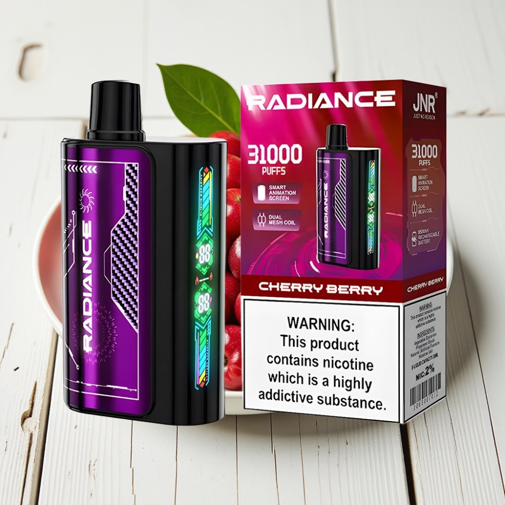 JNR Radiance 31000 Puffs Vienkartinis Veipas ĮSPŪDINGA BRAŠKĖ/UOGA, 28ml, 950 mAh