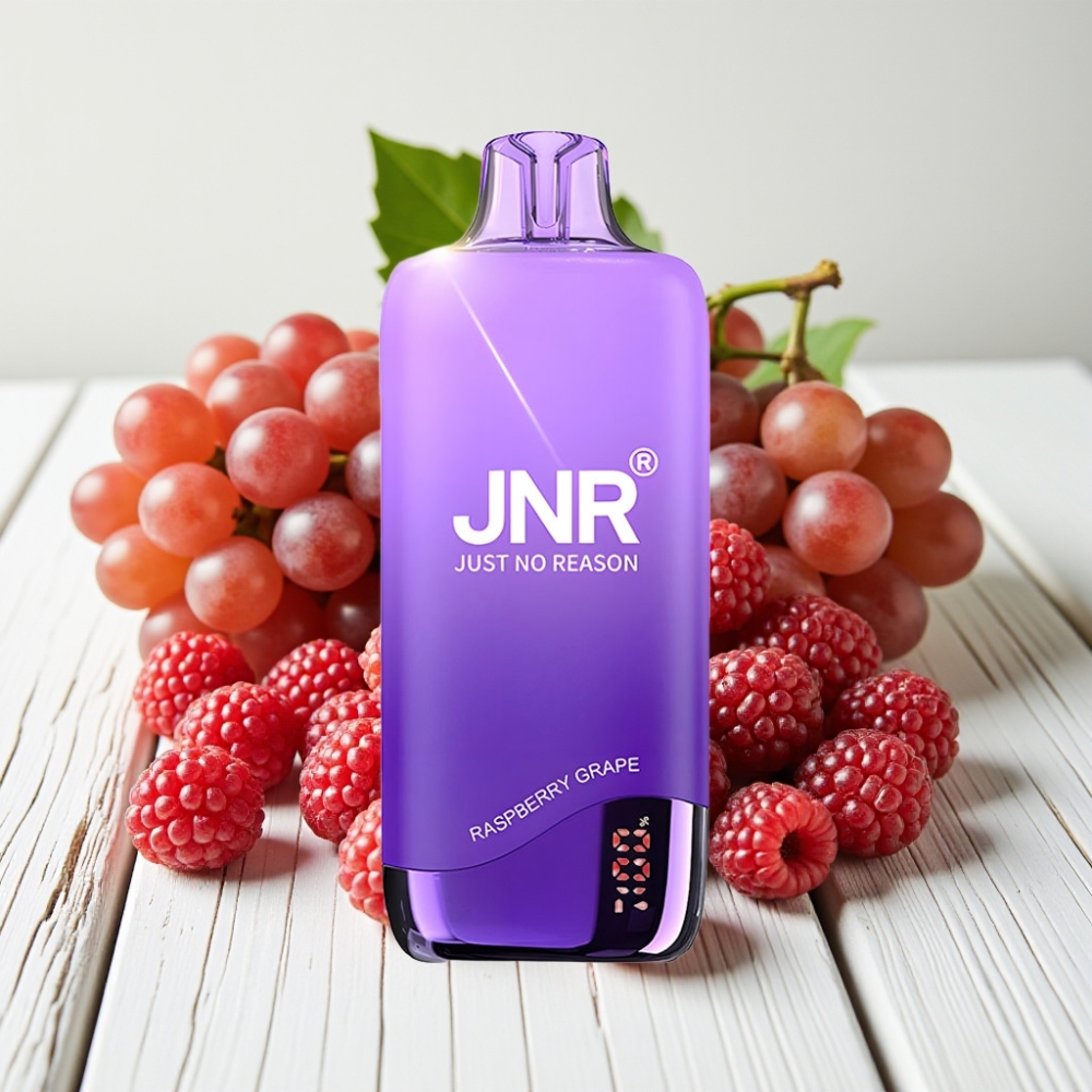JNR Rainbow 10500 Puffs Vienkartinis Veipas Avietės Vynuogės | 10500 Puffs, 18ml, 0,8Ω