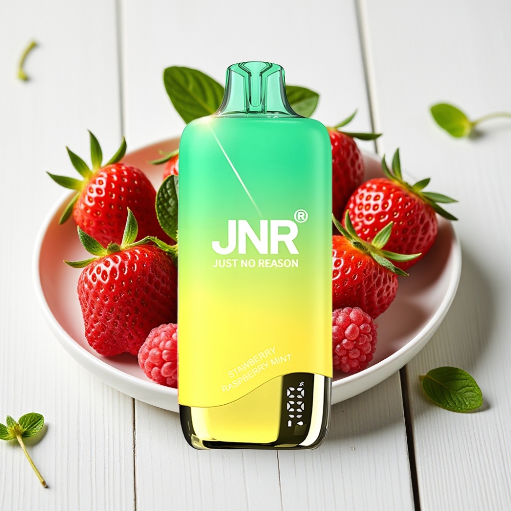 JNR Rainbow 10500 Puffs Vienkartinis Veipas Braškė – Avietė – Mėta, 10500 Puffs, 18ml, 0.8ohm