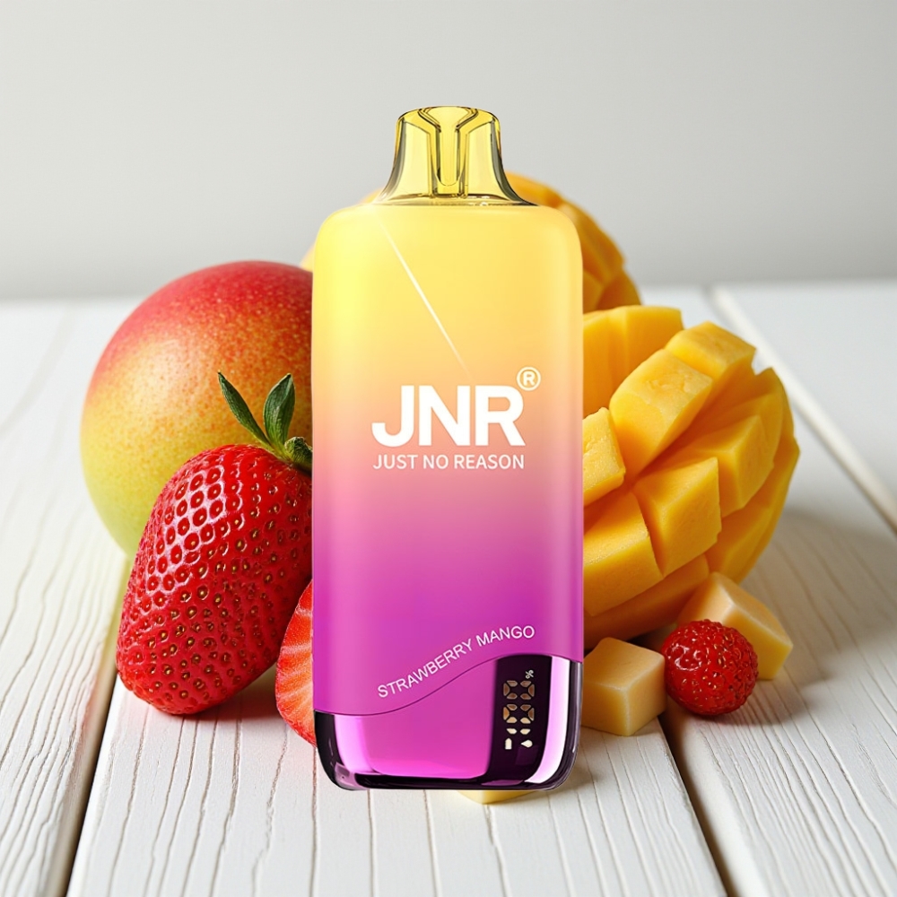 JNR Rainbow 10500 Puffs Vienkartinis Veipas Braškės Mango, 10500 Puffs, 18ml, 5% Nikotino